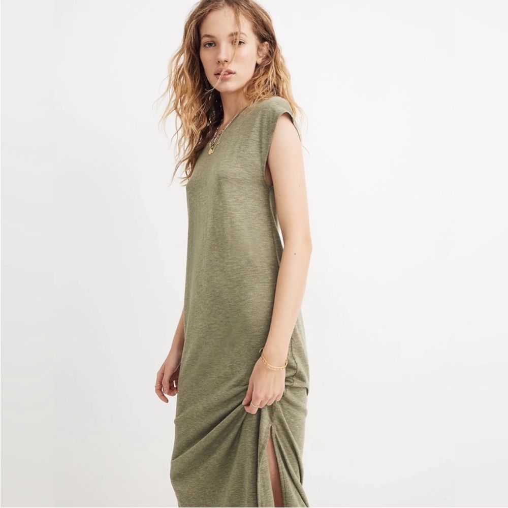 Like New! Madewell Muscle Midi Dress - Olive Green - Medium